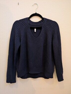 RVCA Navy Keyhole Cutout Sweater